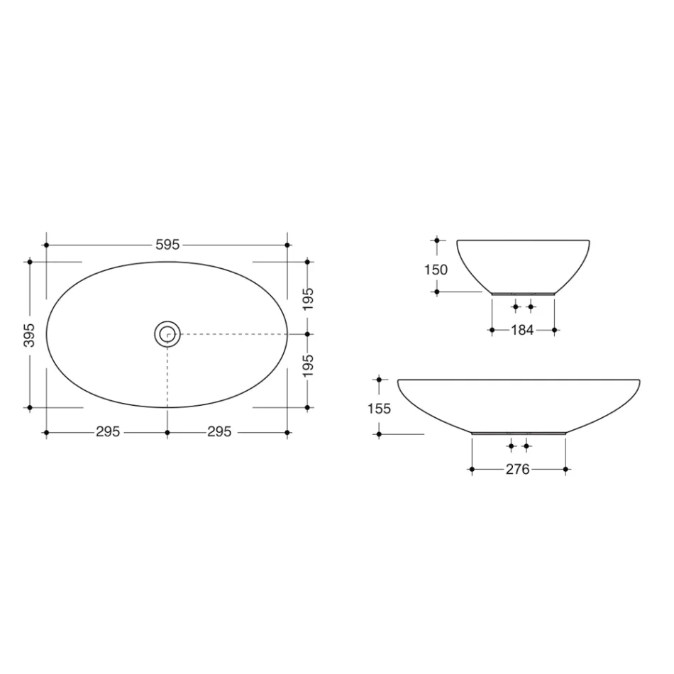 Opzetwastafel in glanzend of mat keramiek Made in Italy - Ferry Viadurini