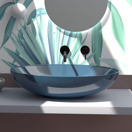 Opzetwastafel in glanzend of mat keramiek Made in Italy - Ferry Viadurini