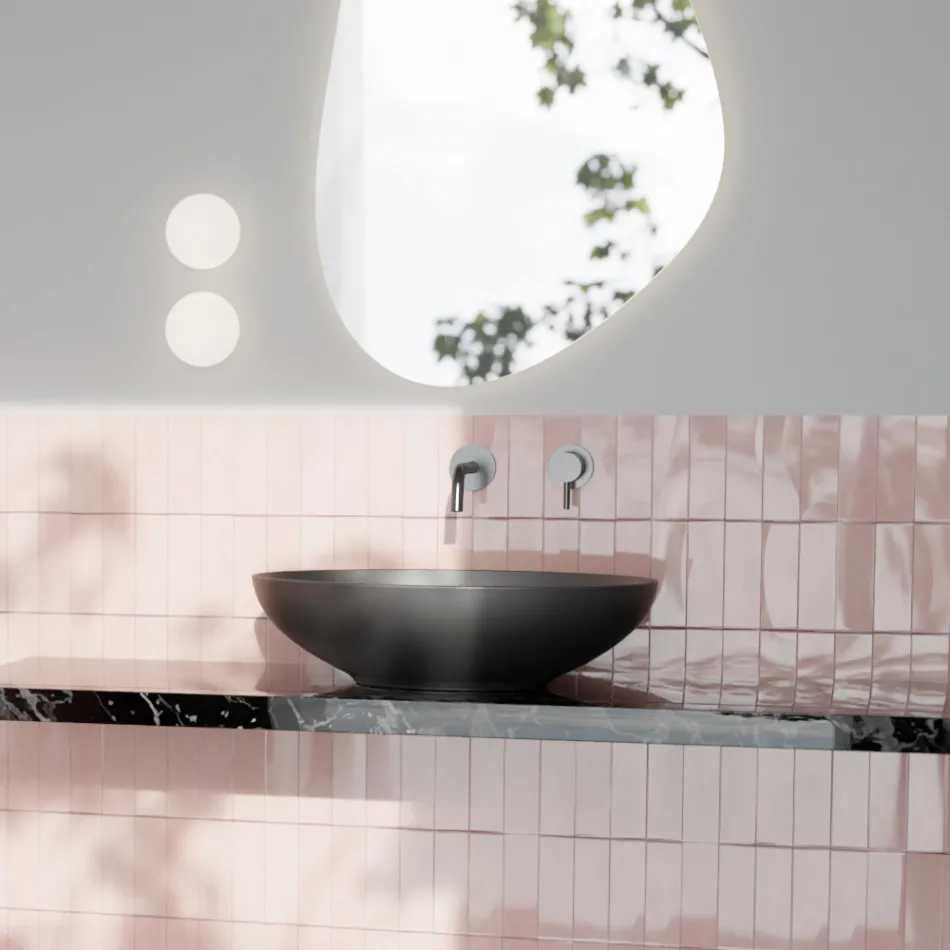 Opzetwastafel in glanzend of mat keramiek Made in Italy - Ferry Viadurini