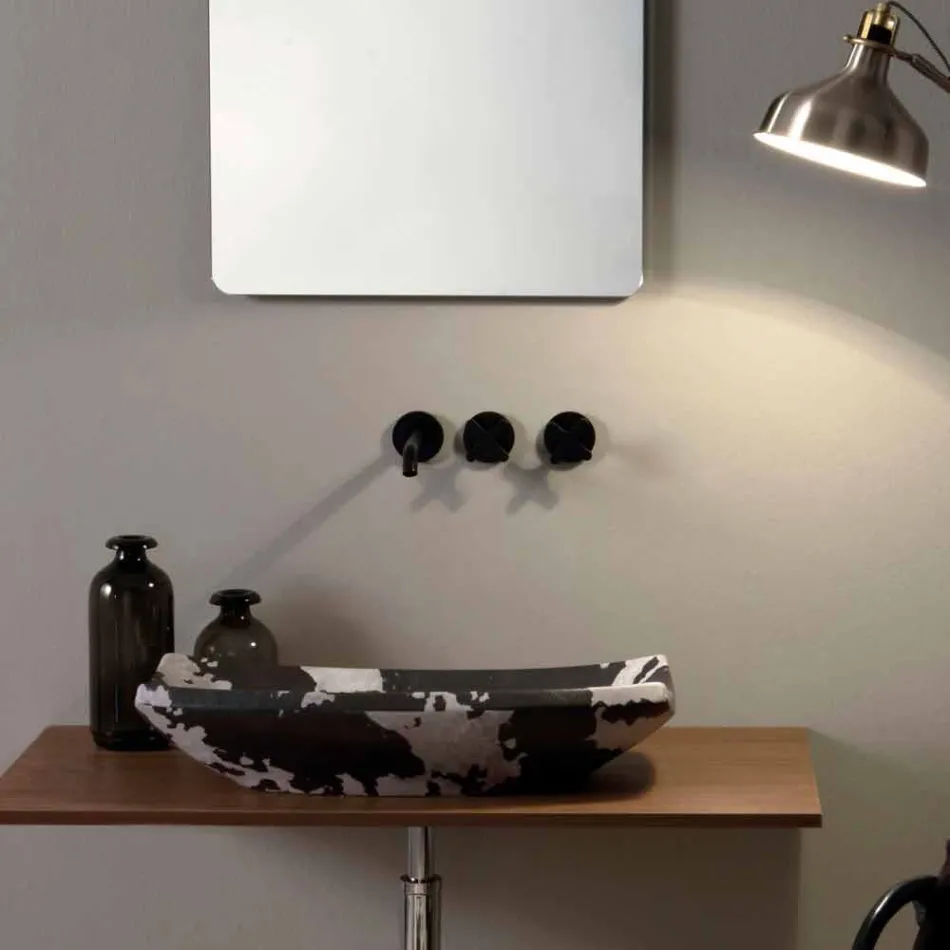 Aanrecht wasbak in gespikkelde keramiek van ontwerp gemaakt in Italië Laura Viadurini