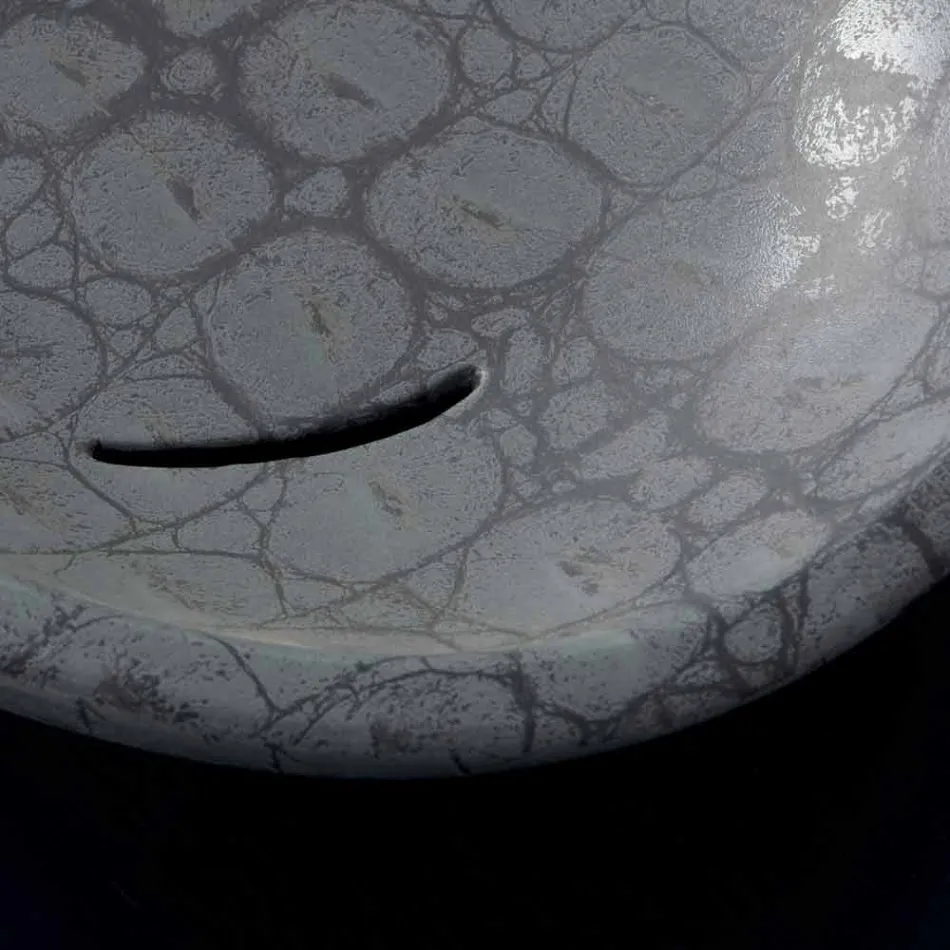 Aanrecht wasbak in grijs kokosnoot bedrukt keramiek gemaakt in Italië glanzend Viadurini