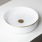 Aanrechtwastafel van porselein met geëmailleerde rand - Vibratie Viadurini