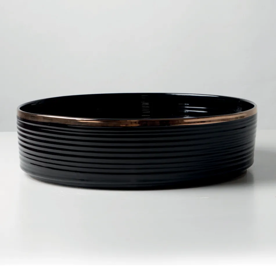 Aanrechtwastafel van porselein met geëmailleerde rand - Vibratie Viadurini