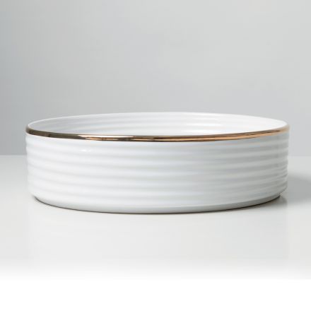 Aanrechtwastafel van porselein met geëmailleerde rand - Vibratie Viadurini