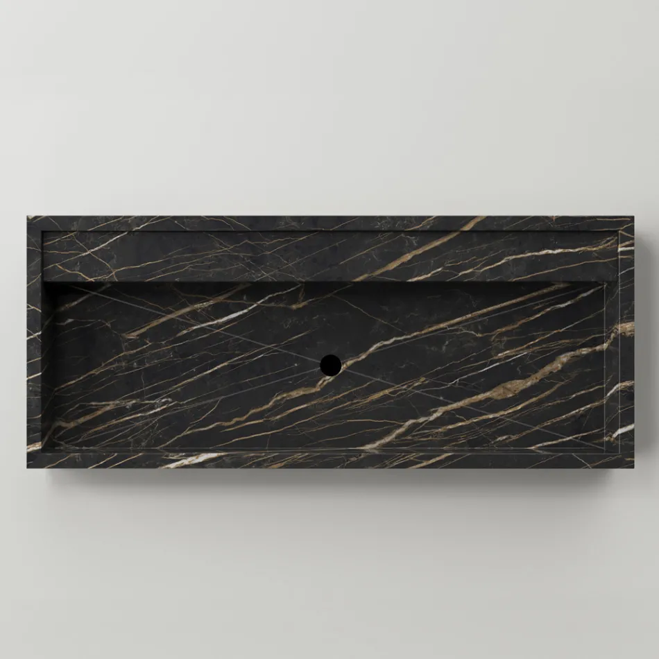 Aanrecht wastafel in porseleinen aardewerk met marmereffect Made in Italy - Cervia Viadurini