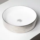 Aanrechtwastafel van gegolfd porselein, gemaakt in Italië - Vibrazione Viadurini