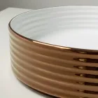 Aanrechtwastafel van gegolfd porselein, gemaakt in Italië - Vibrazione Viadurini