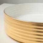 Aanrechtwastafel van gegolfd porselein, gemaakt in Italië - Vibrazione Viadurini