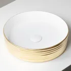 Aanrechtwastafel van gegolfd porselein, gemaakt in Italië - Vibrazione Viadurini