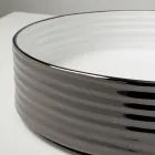 Aanrechtwastafel van gegolfd porselein, gemaakt in Italië - Vibrazione Viadurini