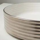 Aanrechtwastafel van gegolfd porselein, gemaakt in Italië - Vibrazione Viadurini