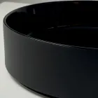 Halo handgedraaide porseleinen wastafel voor op het aanrecht, gemaakt in Italië. Viadurini