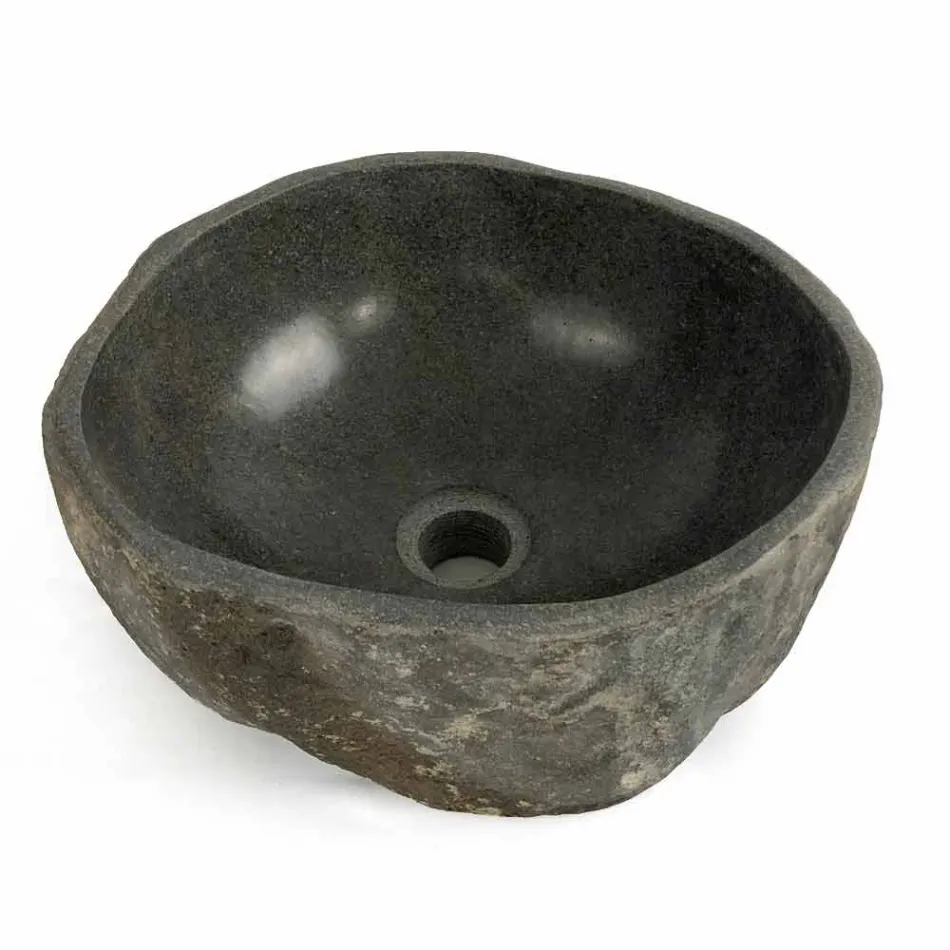 Aanrecht wastafel in natuurlijke riviersteen Agra Viadurini