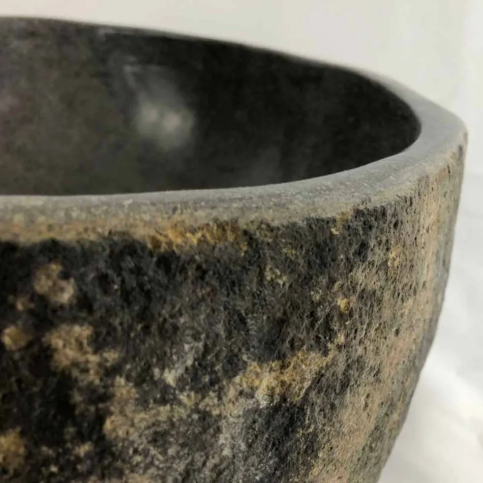 Aanrecht wastafel in natuurlijke riviersteen Agra Viadurini