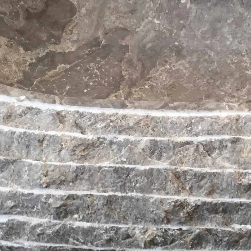 Ivy grijs stenen aanrecht wastafel, uniek stuk Viadurini