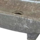 Iria grijze natuurstenen aanrecht wastafel, uniek stuk Viadurini