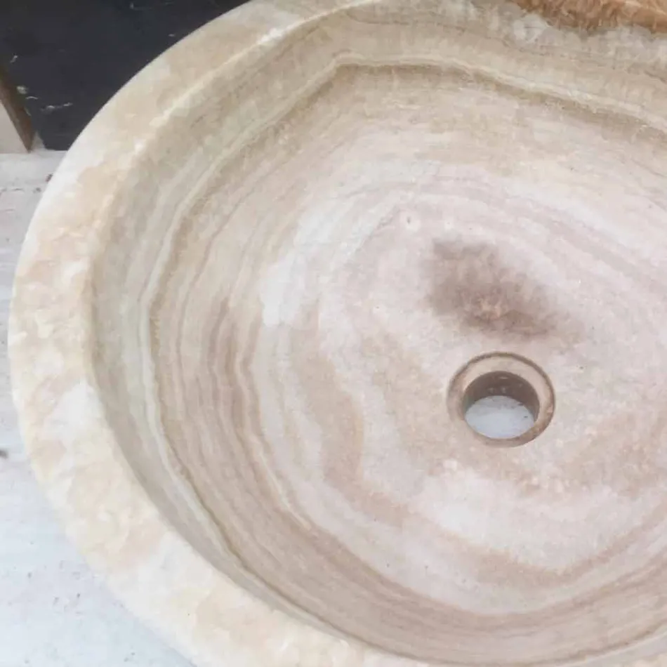 Aanrecht natuursteen wasbak, uniek stuk, Ana Viadurini