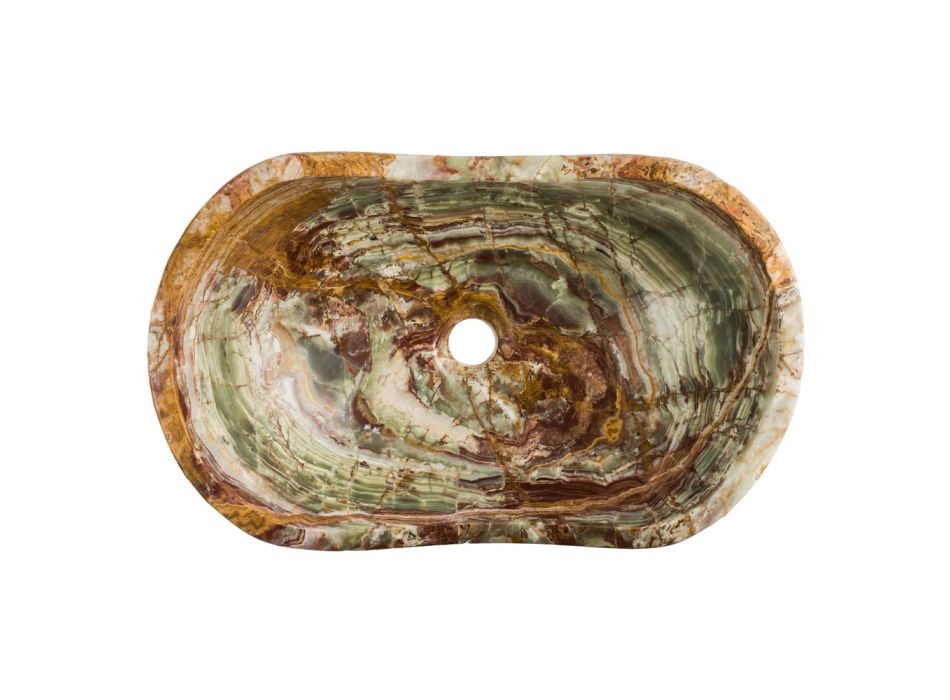Aanrecht wastafel in Leila onyx steen, uniek handgemaakt stuk Viadurini