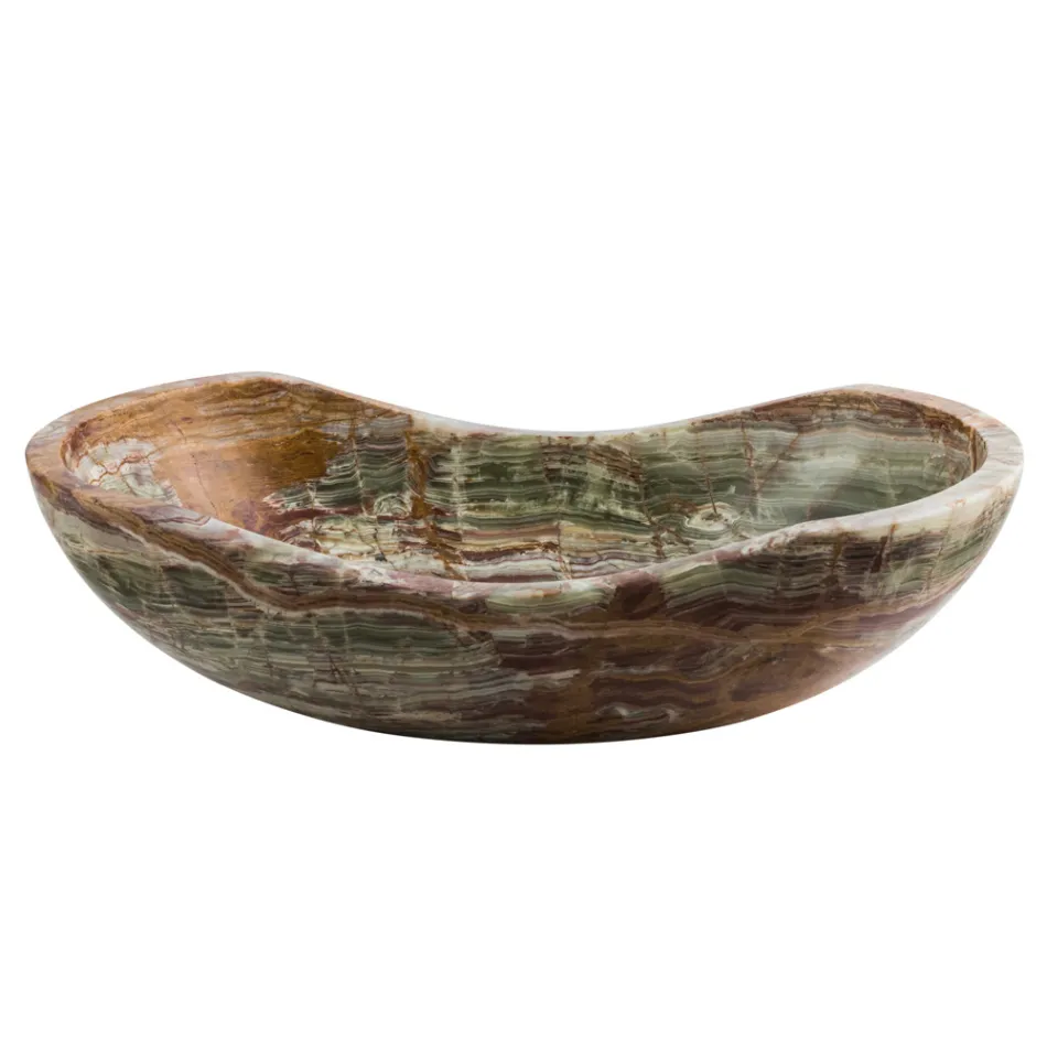 Aanrecht wastafel in Leila onyx steen, uniek handgemaakt stuk Viadurini