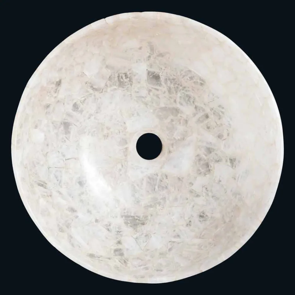 Wastafel in Tala kristalkwarts, stuk handgemaakte Viadurini