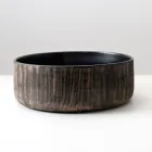 Handgestripte wastafel van natuurlijk rood aardewerk voor op het aanrecht Viadurini