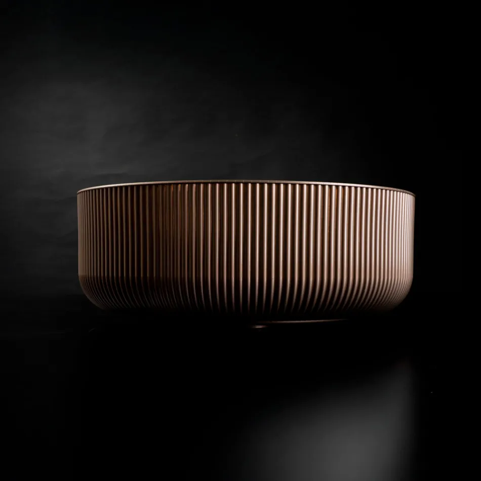 Aanrechtbladspoelbak van met hars gecoat en geverfd Venetiaans glas - Excelsior Viadurini