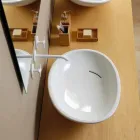 Design schuine keramische wastafel gemaakt in Italië Glossy Viadurini