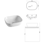 Modern design wastafel met schuine bovenkant, wit keramisch blad - Papavero Viadurini