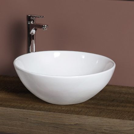 Ovale keramische aanrechtwastafel met een modern design - Papavero Viadurini
