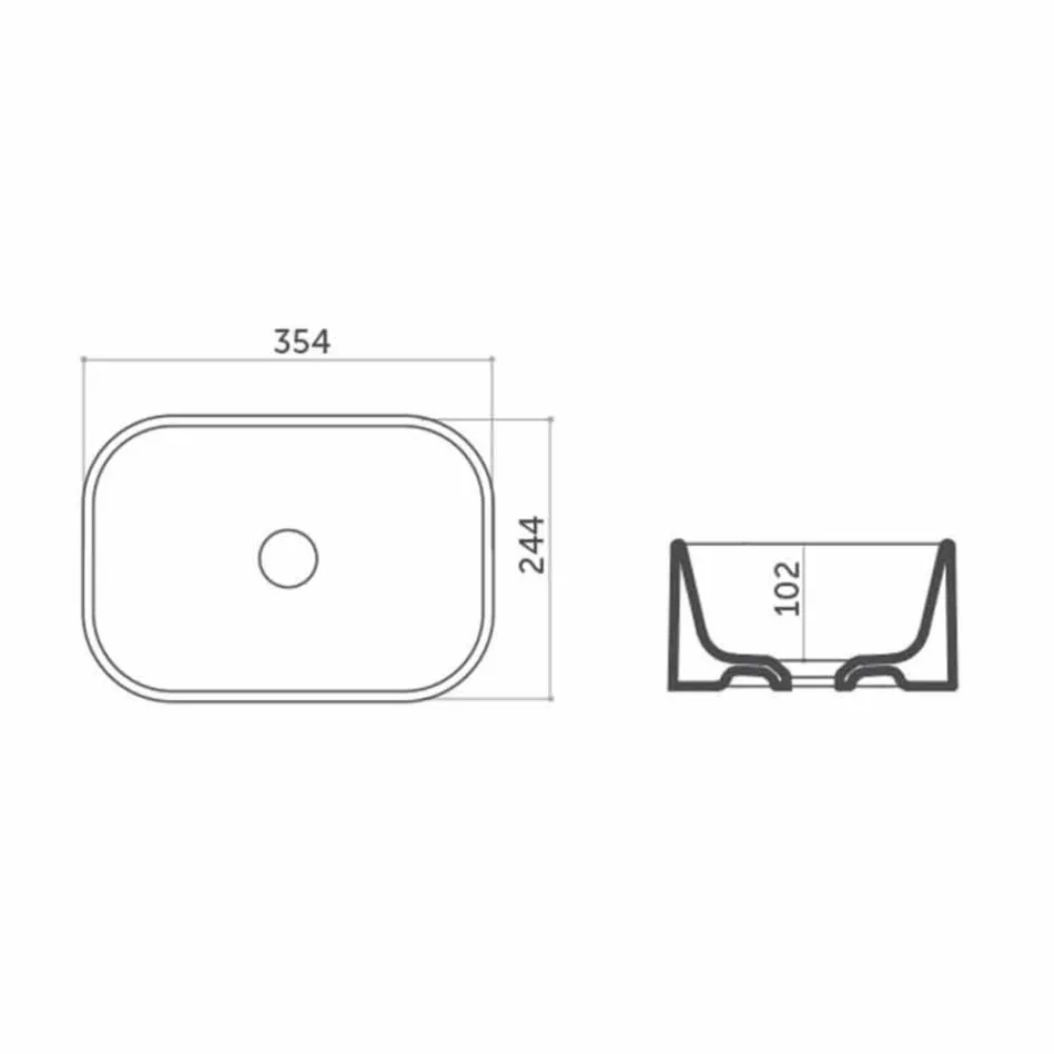 L35 cm Made in Italy Keramische aanrecht wastafel Leivi Viadurini