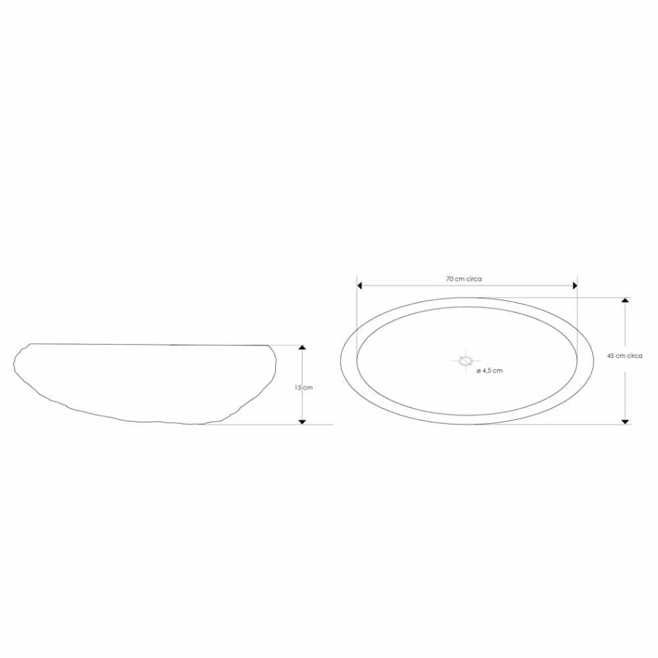 Aanrecht Wastafel Handgemaakt in Riviersteen - Aurea Viadurini