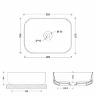Wastafel modern ondersteuning in witte of gekleurde keramische Star 50x37 cm Viadurini