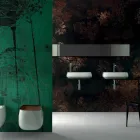 Moderne keramische aanrecht wastafel L 60 cm gemaakt in Italië, Gaiola Viadurini