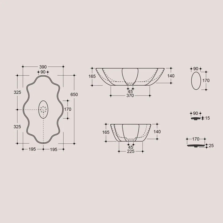 Moderne wastafel in glanzend keramiek Made in Italy - Cube Viadurini