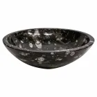 Moderne marmeren aanrecht wastafel met fossielen - Mesagne Viadurini