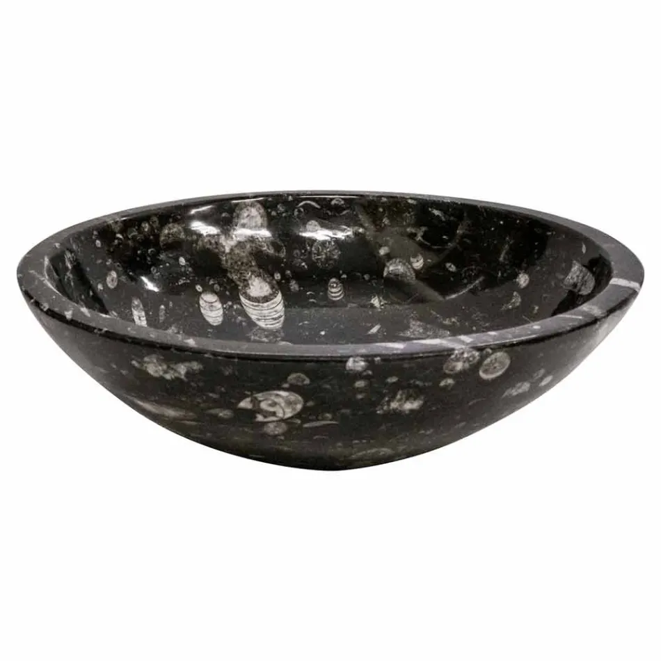 Moderne marmeren aanrecht wastafel met fossielen - Mesagne Viadurini