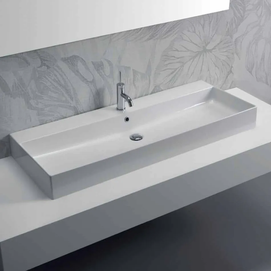 Design aanrecht of wandwasbak in gekleurde keramische Leivi Viadurini