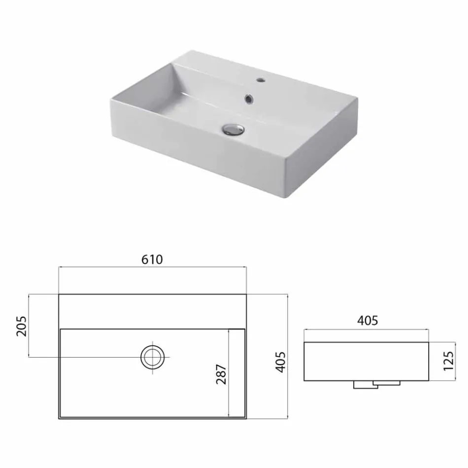 Design aanrecht of wandwasbak in gekleurde keramische Leivi Viadurini