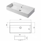 Design aanrecht of wandwasbak in gekleurde keramische Leivi Viadurini