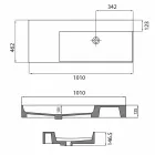Aanrecht of wandgemonteerde wastafel met enkel gat rechts in Leivi Ceramic Viadurini