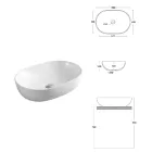 Ovale wastafel van wit keramiek met een modern design - Papavero Viadurini