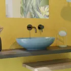 Ovale aanrechtwastafel in glanzend keramiek L 50 cm Made in Italy - Ferry Viadurini