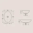 Ovale wastafel in glanzend keramiek Made in Italy - Ferry Viadurini