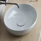 Ovale wastafel in glanzend keramiek Made in Italy - Ferry Viadurini