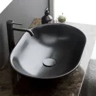 Ovale wastafel in mat keramiek Made in Italy - Nelly Viadurini