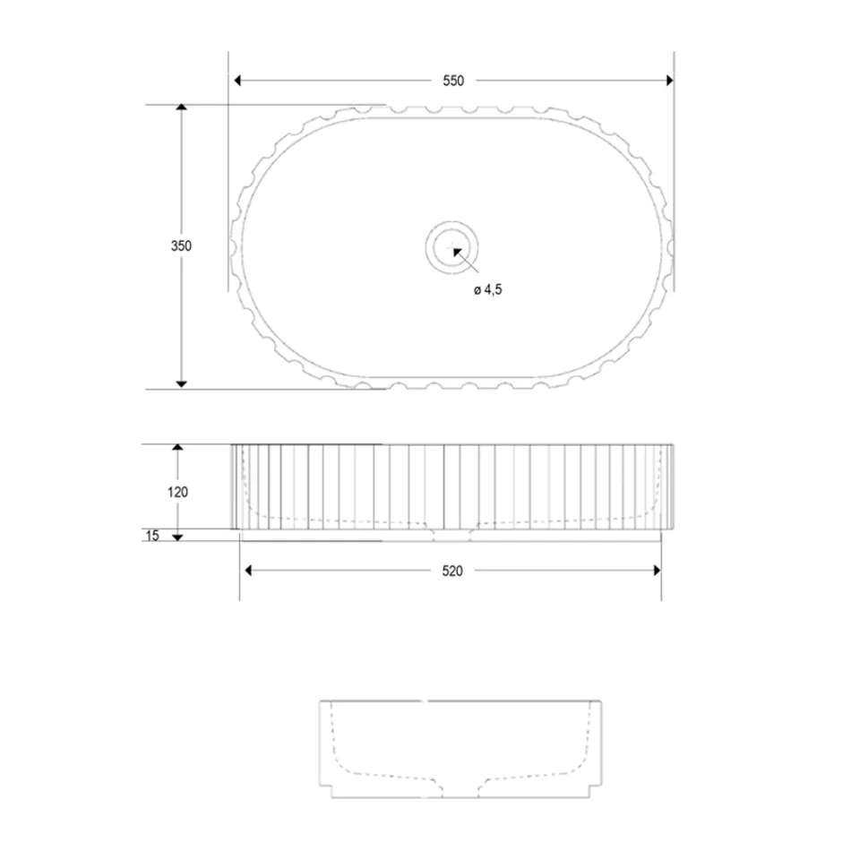 Ovale opzetwastafel voor de badkamer van wit marmer - Cunzite Viadurini