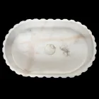 Ovale opzetwastafel voor de badkamer van wit marmer - Cunzite Viadurini