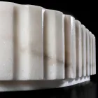 Ovale opzetwastafel voor de badkamer van wit marmer - Cunzite Viadurini