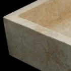 Witte aanrechtwastafel in natuursteen Jef, uniek stuk Viadurini