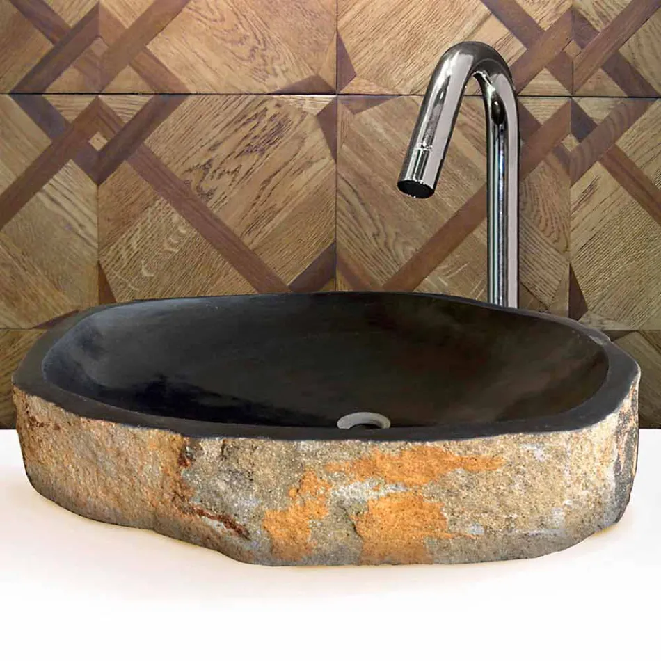 Wastafel Ondersteunende Piece in Basalt Hassan Viadurini